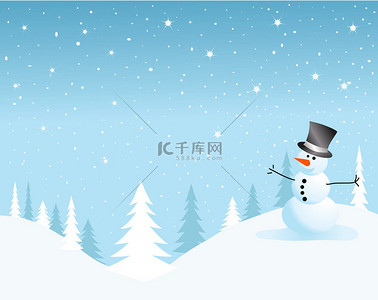holiday背景图片_Vector snowman card for christmas