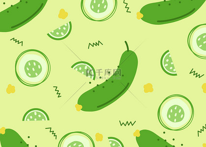 绿色蔬菜装饰背景图片_黄瓜绿色图案背景