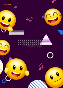 微信emoji图背景图片_emoji表情可爱深色社媒背景