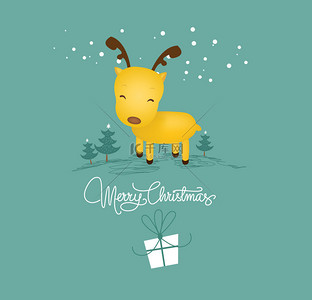 圣诞节创意贺卡背景图片_快乐圣诞贺卡圣诞鹿