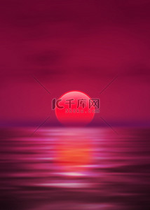 立体紫色背景背景图片_海洋日落红色天空