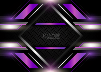 黑色几何图背景背景图片_游戏抽象紫色几何线条背景