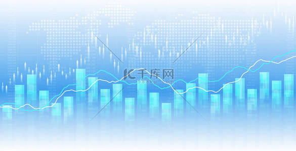 商业背景图片_具有上升图和增长线的商业金融类股票交易图.