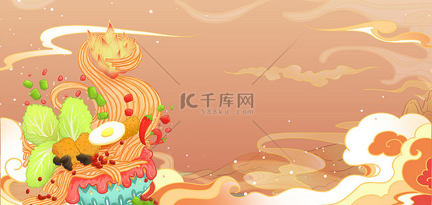 中式食物背景图片_螺蛳粉食物美食国潮