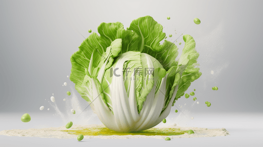 绿色新鲜背景图片_创意新鲜白菜蔬菜广告