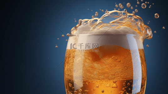 啤酒创意广告背景图片_夏季清凉啤酒创意