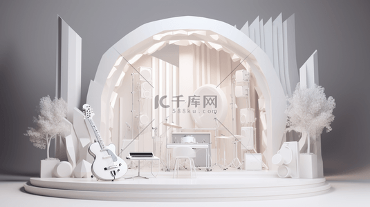 彩色3D立体卡通音乐展厅