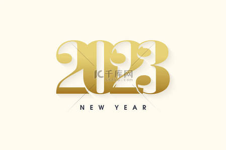 黄白色背景图片_黄白色背景上印有金色数字的新年快乐象征