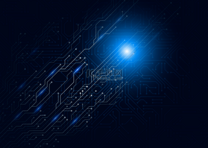 智能科技背景图片_电脑光效科技主题智能芯片线路背景