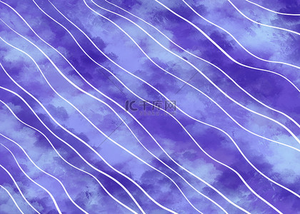 波浪线条蓝色紫色水彩背景