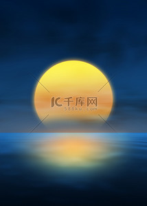 云起logo背景图片_海洋日落海面蓝色背景