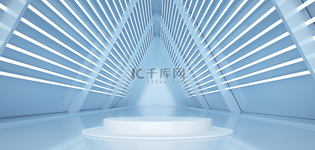 c4d展台科技背景图片_展台c4d光效空间展台