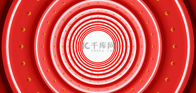 科技空间隧道红色3D立体C4D背景