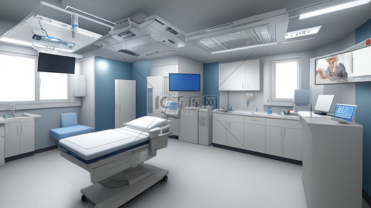 医疗器械背景背景图片_医院手术室室内立体背景