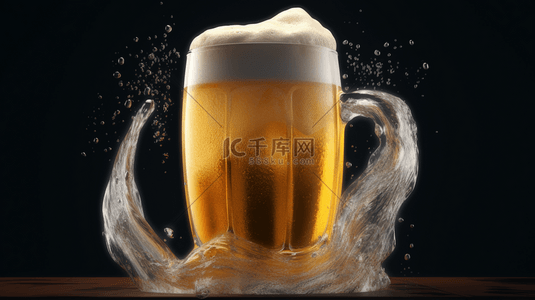 啤酒创意背景图片_夏季清凉啤酒创意