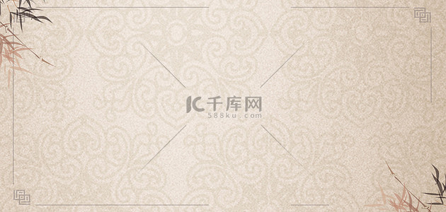 中国风竹子底纹古典古风边框海报背景