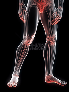 透视图背景图片_膝盖关节疼痛医学透视图