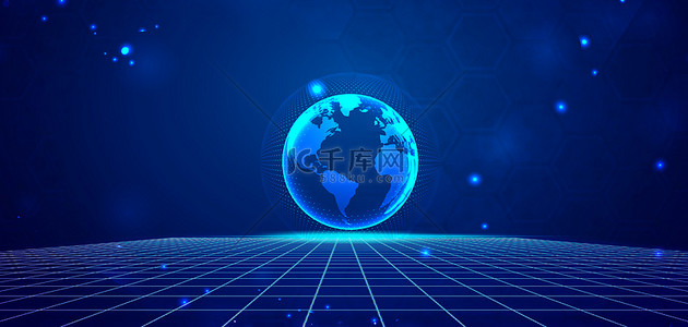 光点科技背景图片_科技地球蓝色商务背景