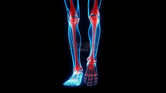 人体关节图背景图片_科技风蓝色脚部人体关节