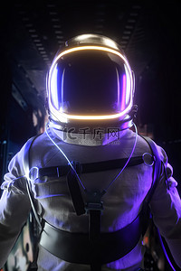 赛博朋克宇宙背景图片_科技未来宇宙探索黑色C4D立体宇航员素材