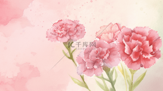 简约水彩粉色背景图片_粉色植物简约自然水彩质感花朵