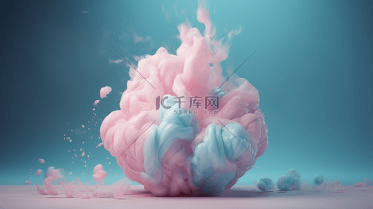 粉色创意漂浮的棉花糖