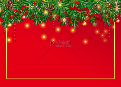 绿色圣诞树背景图片_圣诞节艺术红色背景