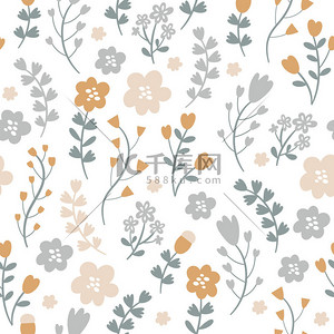 白summer背景图片_floral pattern background.