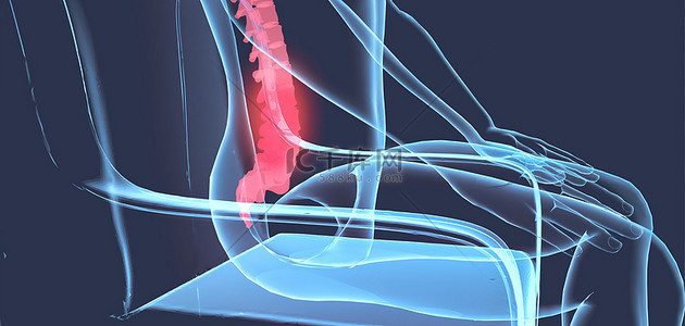 脊椎背景图片_医疗脊椎腰痛3D