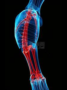 大腿腿部人体部位蓝色科技背景