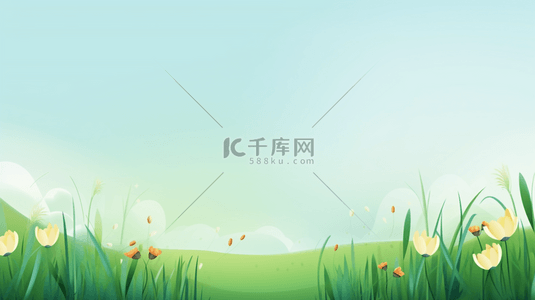 绿色创意简约夏季小清新背景