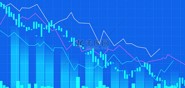 风险回顾背景图片_蓝色股票行情高清背景
