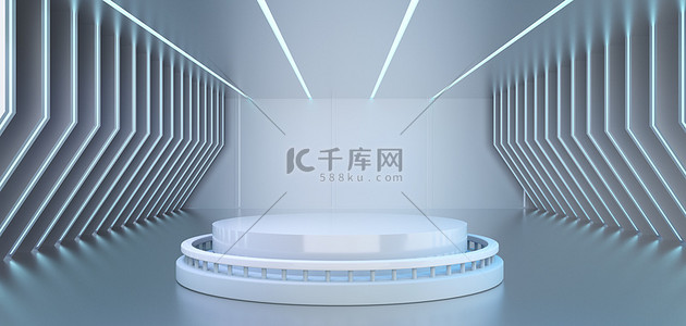 c4d科技展台背景图片_展台c4d光效展台背景