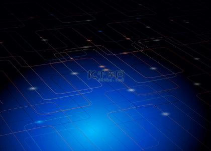 电路科技背景背景图片_蓝色光效电路科技背景