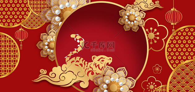 新年春节喜庆中国风海报背景