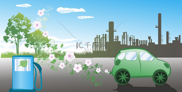 环保背景图片_环保汽车的插图