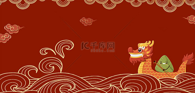 端午粽子纹理背景图片_端午节龙舟粽子金色纹理创意海报背景
