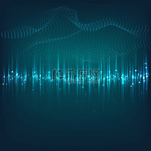 迪斯科彩色的音乐声波，用于均衡器或波形设计，音乐脉冲矢量图解。文本空间.