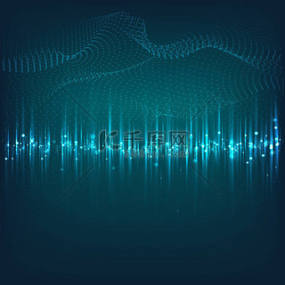 音乐背景图片_迪斯科彩色的音乐声波，用于均衡器或波形设计，音乐脉冲矢量图解。文本空间.