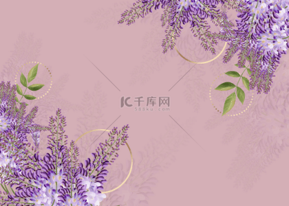 紫藤花背景图片_紫藤花花朵水彩植物背景