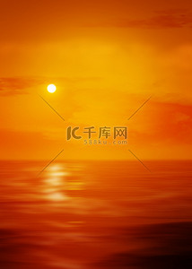 大太阳背景图片_海洋日落水面倒影