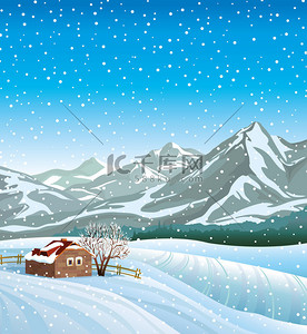 降雪背景图片_冬季景观与必胜客和降雪.