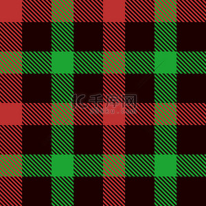 绿色格子布背景图片_圣诞格子无缝模式