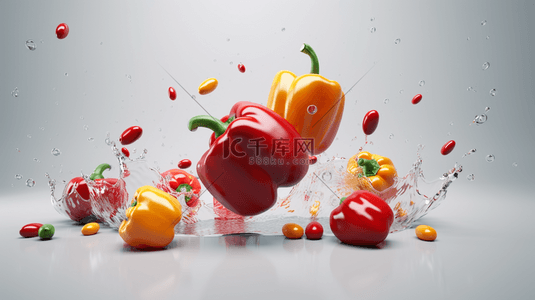 美味彩椒背景图片_新鲜蔬菜彩椒创意广告