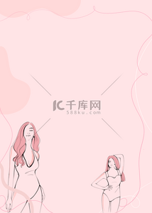 纯色人物图背景图片_女人线条优雅背景