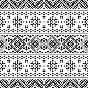 伊卡特族图案矢量黑色白色。部落模式。Aztec设计boho地毯、面料、毛毯和背景