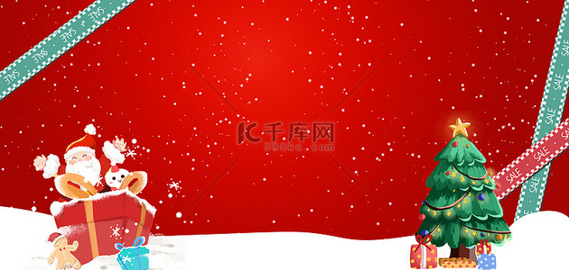 节日圣诞雪花背景图片_圣诞节各种形象红色卡通圣诞老人