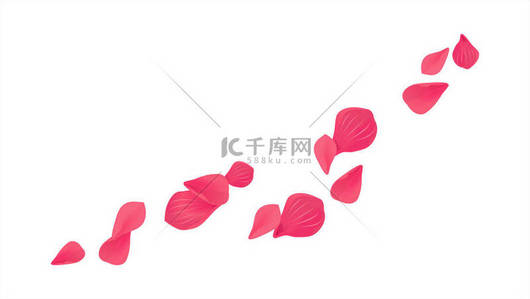 樱背景图片_红樱飞花瓣白色背景上分离。花瓣玫瑰花朵。矢量 Eps 10 cmyk
