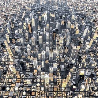 市区金融区高层景观3D图解 