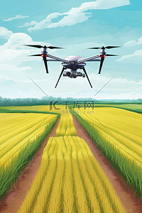 农业补贴背景图片_现代农业农田无人机飞行背景